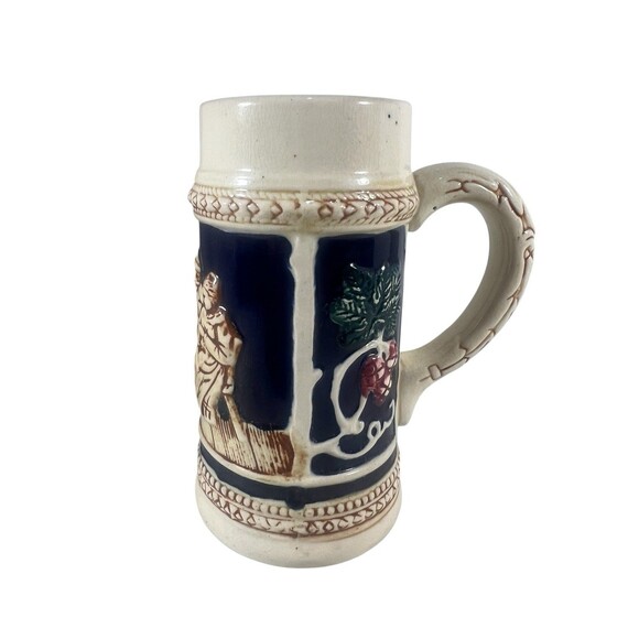 VTG Beer Stein Mug Made in Occupied Japan German Style Hand Painted Artwork 7" T - Picture 4 of 9